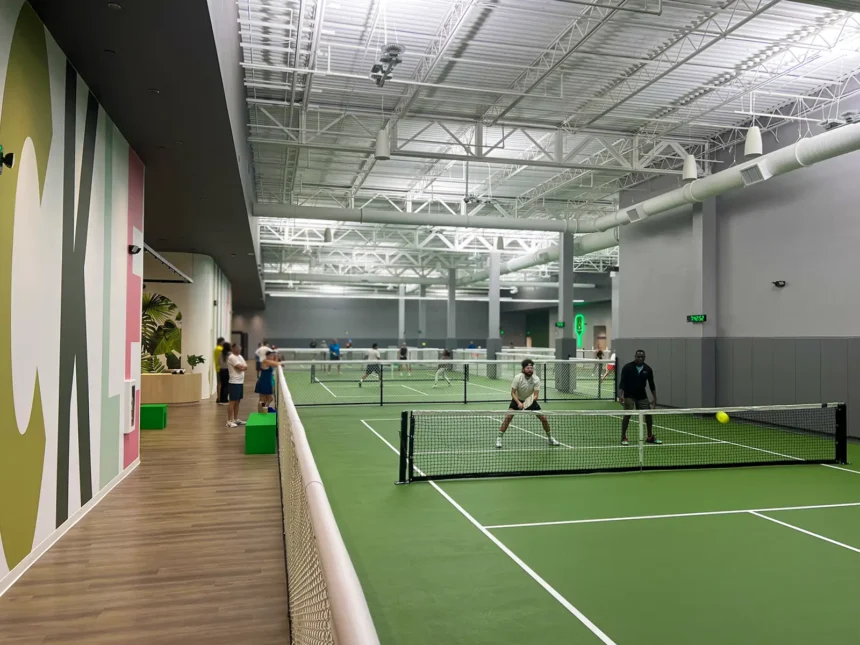 Pickleball Players Playing on PickleJuice Court